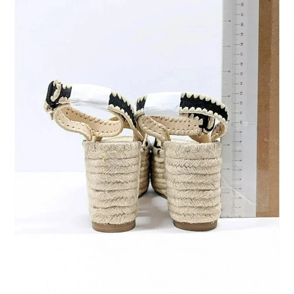 Pour La Victoire Women's Ria Suede & Raffia Platform Sandals Size 9.5 MSRP $245